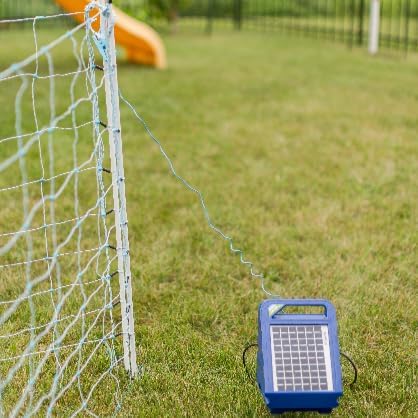 Starkline 48" x 164' Premium Electric Poultry Netting Solar Kit | White/Blue All-in-One Solar Electric Fence Kit for Backyards, Homesteads, Farms