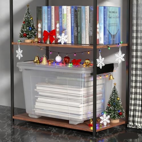 30L Plastic Storage Bin with Lid, Stackable Clear Container