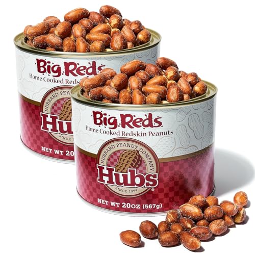 Hubs Peanuts Premium Salted Virginia Nuts, Non-GMO, Gluten Free Healthy Snacks - Irresistible Crunch & Flavored Peanuts - Made from Premium Ingredients - Vacuum-Sealed Tin - 2 Packs of 40 oz Cans