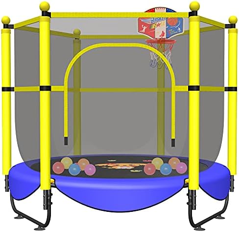 VGMiu 60" Trampoline for Kids, Toddler Trampoline Indoor with Net, Age 3-8