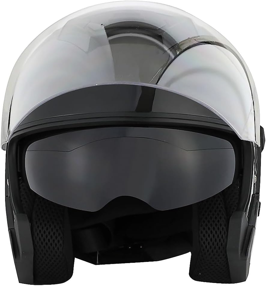 1Storm Motorcycle Open Face Helmet Scooter Classical Knight Bike Dual Lens/Sun Visor: HJK526