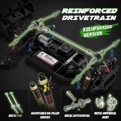 Hosim 1/10 Brushless RC Cars for Adults & Boys 60+ KPH, Fast RC Truck | 4x4 Off-Road All-Terrain Big Remote Control Car