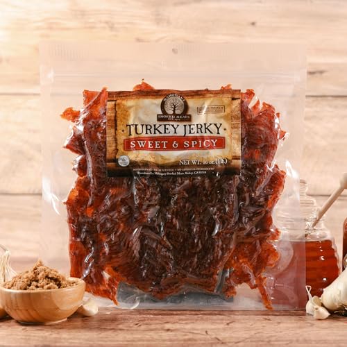 Mahogany Smoked Meats: Sweet N Spicy Turkey Jerky - 16oz