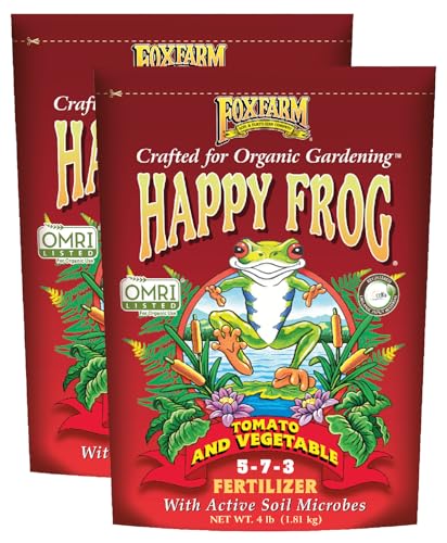 FoxFarm Happy Frog Tomato & Vegetable Fertilizer - Vegetable Fertilizer for Vigorous Feeders, 5-7-3 Blend with Calcium & Mycorrhizal Fungi