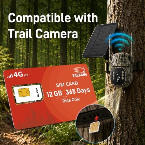 Data SIM Card 24GB 365Days Works with Verizon, AT&T and T-Mobile | 4G LTE USA Data Only, Compatible with Unlocked Security Camera/Router/Mobile WiFi Hotspot/Tablet/Trail Devices