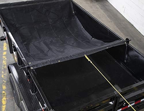 Buyers Products DTR7018 Aluminum Tarp System with Mesh Tarp, 7 x 18 Feet – Dump Body Tarp Kit, Dump Trailer Accessories, Heavy Duty Double-Stitched Hems, Brass Grommets, Telescoping Roller