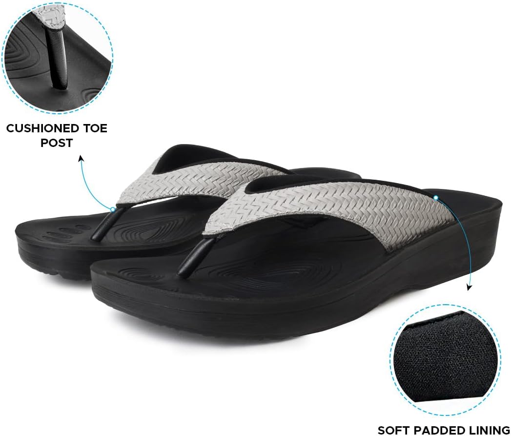 AEROTHOTIC Comfortable Arch Support Flip Flops for Women Orthotic Sandals