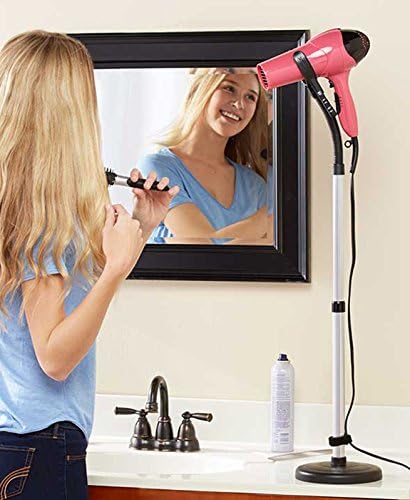 Hair Dryer Stand Holder - Hands Free, Adjustable Height & 360-Degree Rotation, Heavy Base