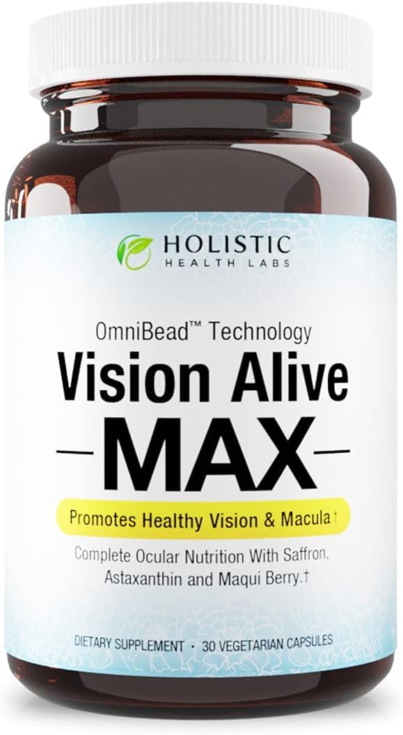 Holistic Health Labs Vision Alive Max Eye Supplement Lutein & Zeaxanthin (Lutemax® 2020) Eye Vitamins for Adults 50+ – Vision & Macular Support