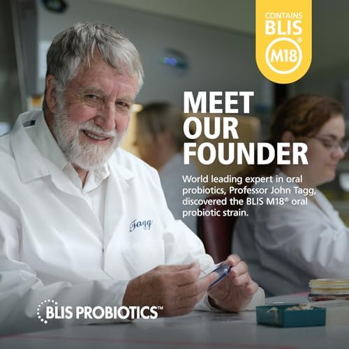 BLIS Teeth & Gums Oral Probiotics M18 Dental Support 30 Peppermint Lozenges | BLIS M18 2.5 Billion CFU, Dental Probiotics, Convenient daily use, Safe
