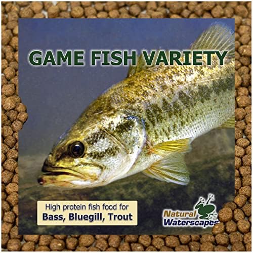 Natural Waterscapes Game Fish Food Variety | Pond and Lake Fish Food Pellets | 22 lb Bag | Feed to Bass, Bluegill, Trout, Catfish