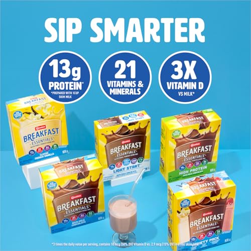 Carnation Breakfast Essentials Powder Drink Mix, Chocolate, 17.7 Ounce 6 pk