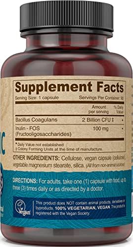 Deva Vegan Probiotic with FOS Prebiotics Supplement - 2 Billion CFU with 100 MG of Prebiotics Per Serving for Men & Women - Non-Dairy Gluten Free - Naturally Shelf Stable - 90 Capsules