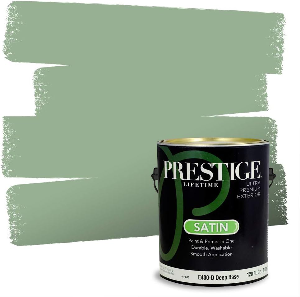 PRESTIGE Paints Exterior Paint and Primer In One, 1-Gallon, Semi-Gloss, Comparable Match of Sherwin Williams* Shamrock*
