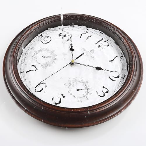 Lafocuse 12 Inch Brown Outdoor Wall Clocks with Temperature and Humidity
