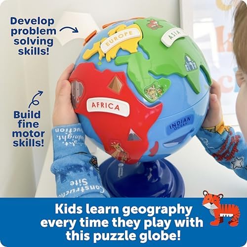 Learning Resources Puzzle Globe - Earth Montessori Toys, Preschool Classroom Must Haves, STEM World Puzzles, Educational Geography Games