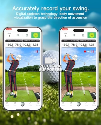 Portable Golf Launch Monitor Pro X1 Plus, Simulators for Home & Training, Mobile Launch Monitor for Golf Swing Analysis, Tracker & Swing Analyzer