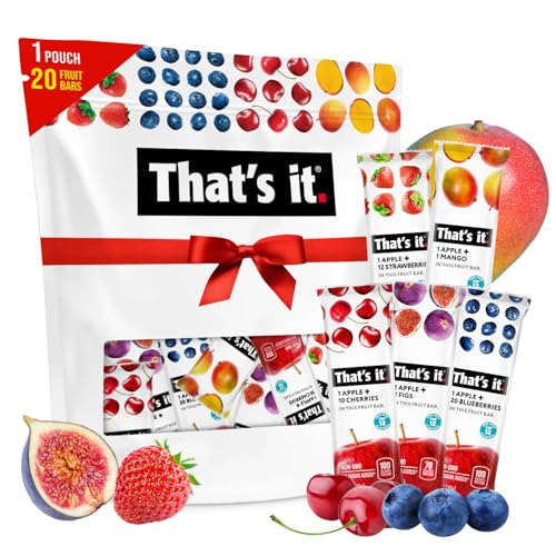 That’s it. Fruit Bars Variety Pack (20 Pack) | 100% Natural Fruit Snacks, Gluten-Free, Vegan & Low Carb | Healthy Snack Bars – Strawberry, Mango