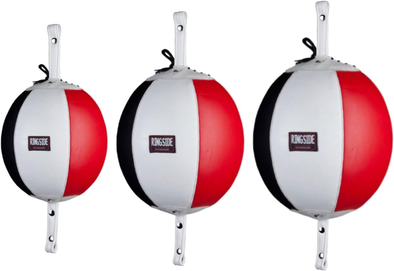 Ringside Leather Boxing Double End Bag - Speed & Reflex Punching Target with Bungee Cables for MMA, Muay Thai, and Striking Accuracy