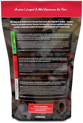 Blue Ridge Koi Fish Food 25lb - Cool Water Wheat 3/16", Fall and Winter Floating Pond Pellets, Ponds Fish Food