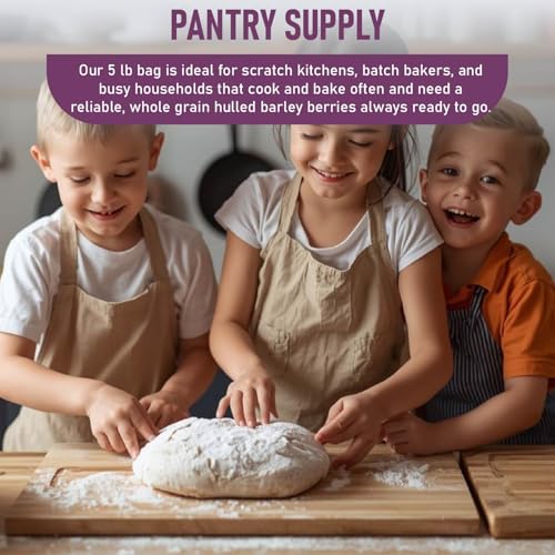 Great River Milling Organic Hulled Barley, Whole Grain, 25 lb | Organic Hulled Barley for soups, stews, pilaf, porridge, salads, grain bowls and home milling; chewy whole-grain texture and
