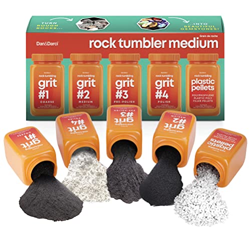Rock Tumbler Grit Refill Kit - 3.5 Pounds Grits Media + Poly Plastic Pellet
