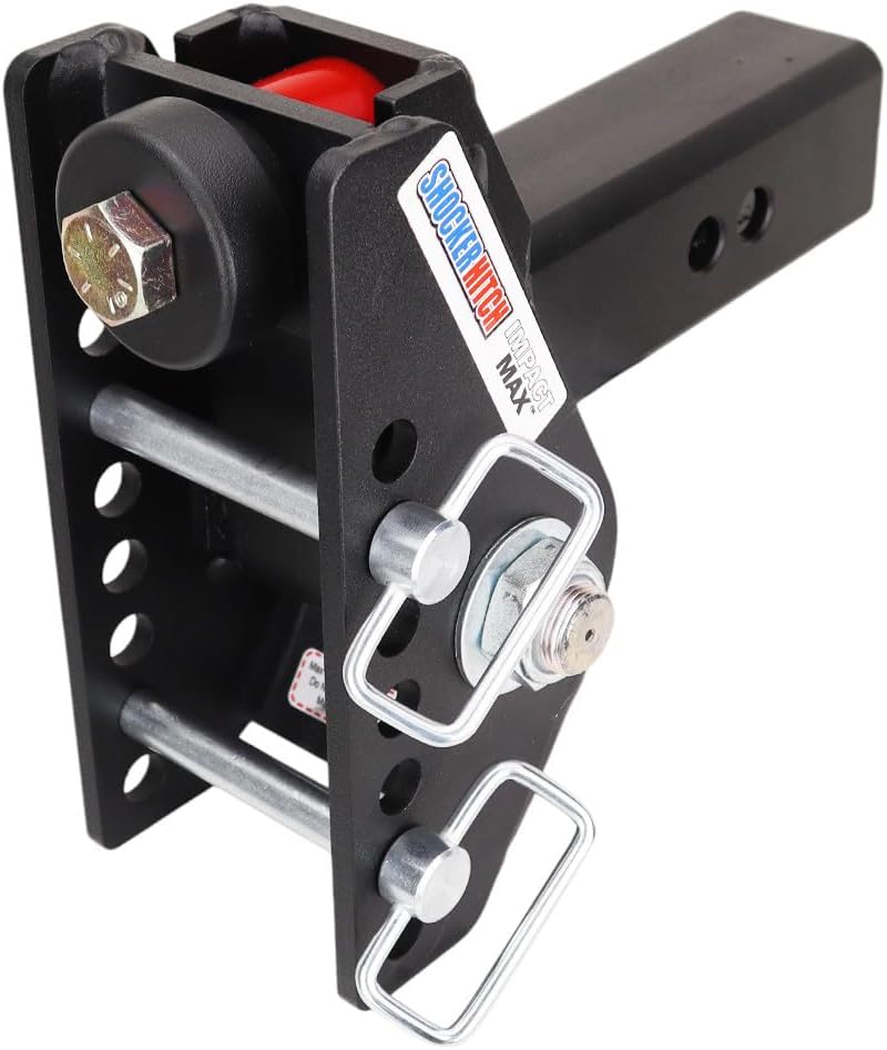 Shocker 20K Impact Max Cushion Drop Hitch - 0" to 7-1/2" Drop - Fits 2" Hitch Has 2-5/16"Ball - 20,000 lbs GTW