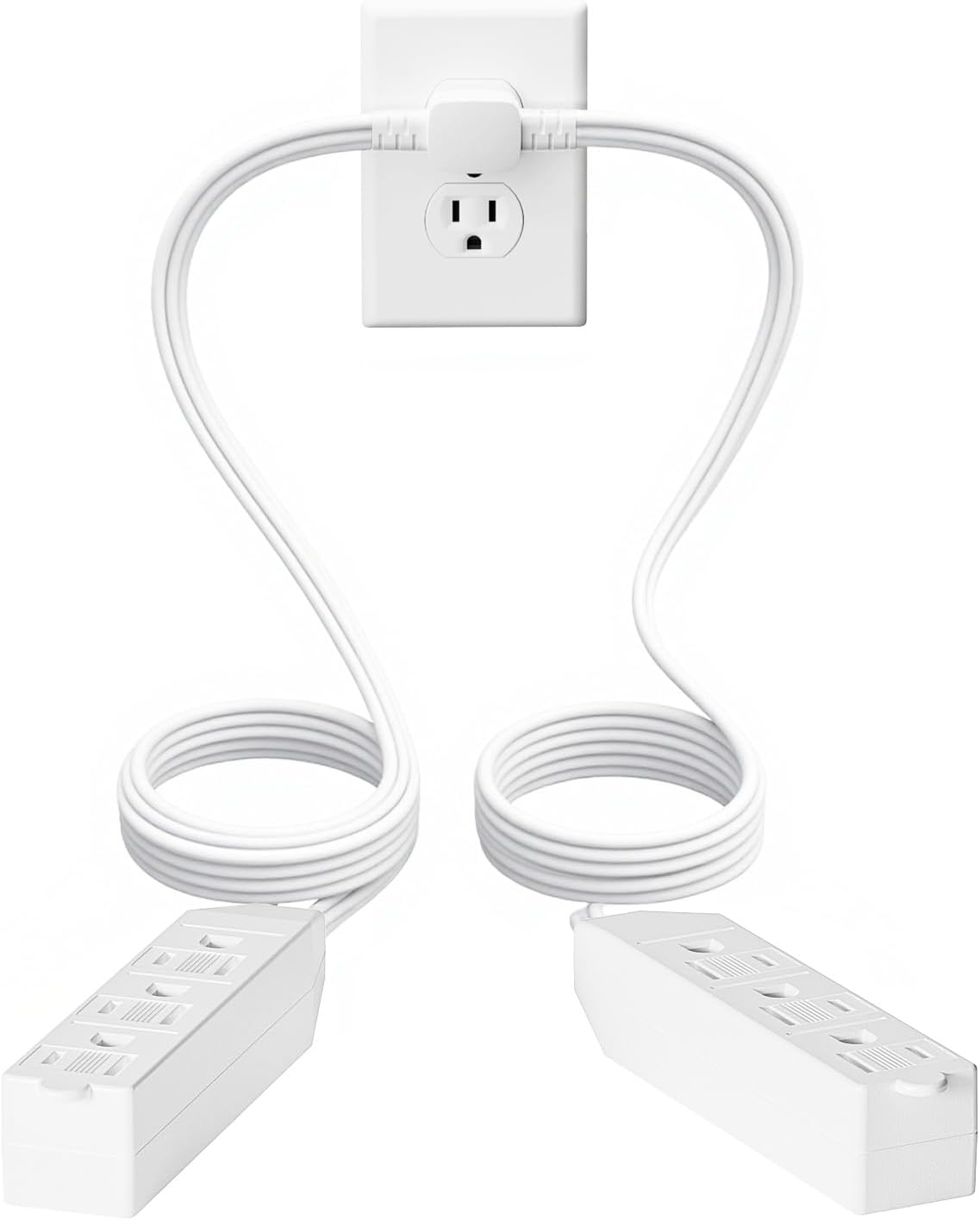 2 Pack 12 Feet 3 Outlets with Hand/Foot Switch Extension Power Cord.