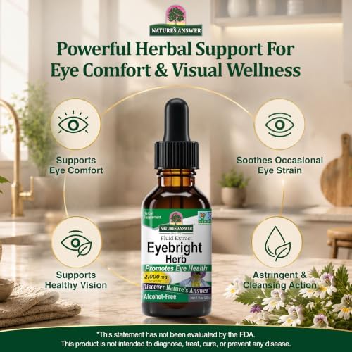 Nature's Answer Eyebright Herb | Supports Healthy Eyes & Vision | Non-GMO | Alcohol-Free, Gluten-Free, Kosher Certified