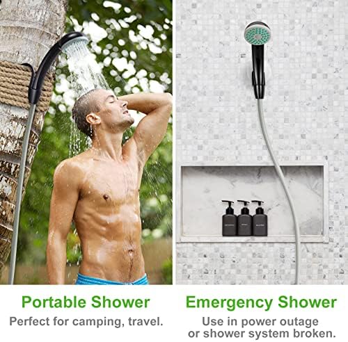 KEDSUM Portable Shower, Portable Camp Shower Pump with Rechargeable Battery, Portable Shower for Camping, Portable Outdoor Shower Head for Camping, Hiking, Traveling(+ Handheld Sprayer)