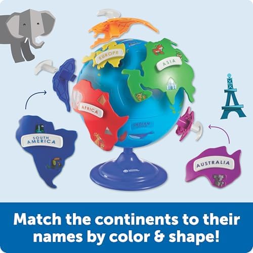 Learning Resources Puzzle Globe - Earth Montessori Toys, Preschool Classroom Must Haves, STEM World Puzzles, Educational Geography Games