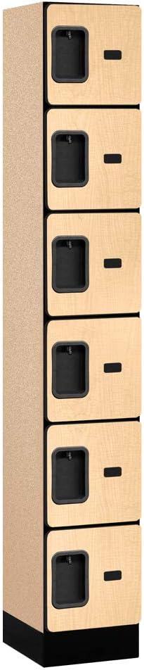 Salsbury Industries 36365MAH Six Tier Box Style Designer Wood Locker, 6' 3" x 15", Mahogany