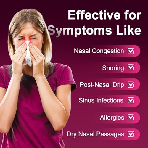 MAOEVER Neti Pot Sinus Rinse Bottle Nose Wash Cleaner Pressure Rinse Nasal Irrigation for Adult & Kid BPA Free 300 ML with 30 Nasal Wash Salt Packets and Sticker Thermometer(Blue)