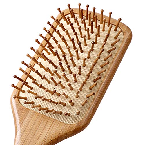Paddle brush, hair brush, Made of pure natural bamboo, no paint coating, massage the scalp while combing hair to promote blood circulation