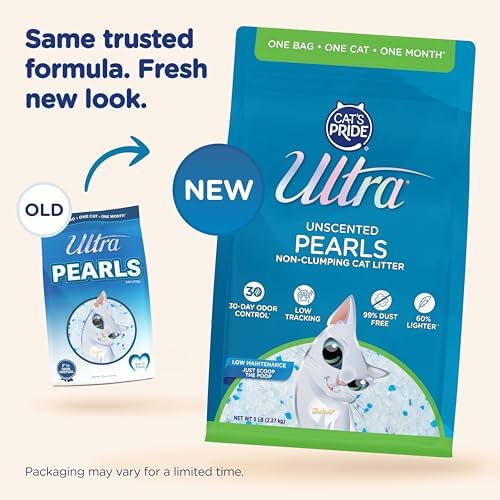 Ultra Pearls Cat Litter - 99.9% Dust Free, Low Tracking, Soft on Paws, Fragrance Free - 5 Lbs.