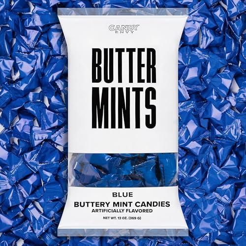 Candy Envy - Blue Wrapped Buttermints - 13 oz. Bag - 100 Individually Wrapped Candy Mints
