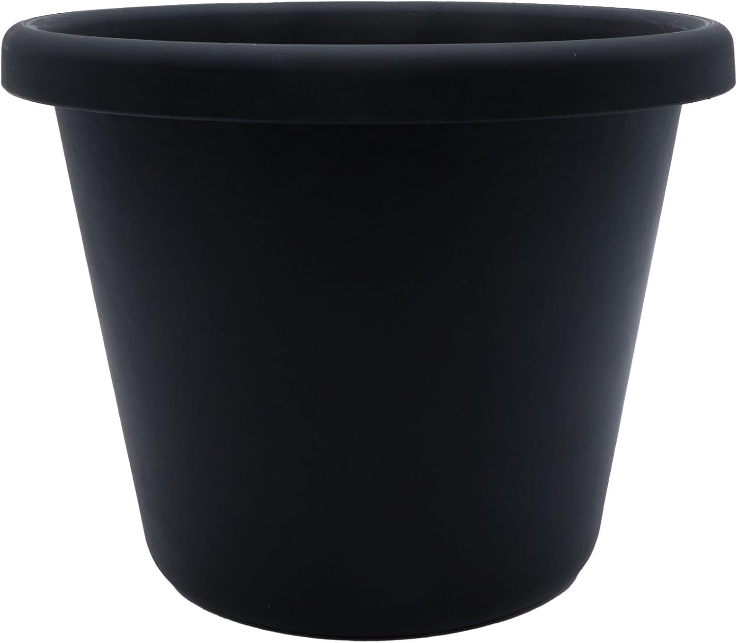 The HC Companies Classic Round Plastic Plant Pot w/Rolled Rim - Lightweight & UV Resistant Flower Pot for Herbs & More - Outdoor & Indoor Plant Pots w/Drainage (15.5 inch Warm Gray, Pack of 1)