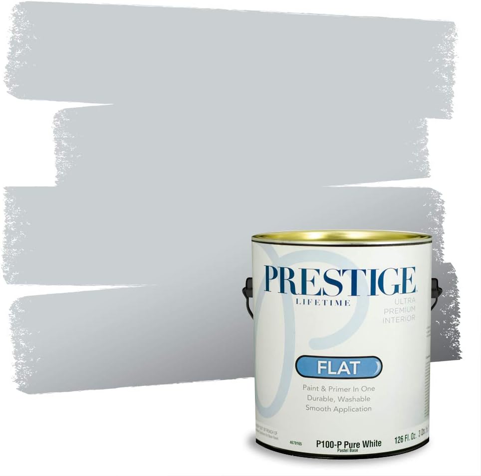 PRESTIGE Paints Exterior Paint and Primer In One, 1-Gallon, Satin, Comparable Match of Sherwin Williams* Tricorn Black*