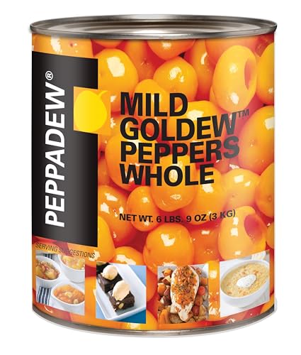 Peppadew Yellow Sweet Goldew Peppers - Tangy & Sweet, Non-GMO, Gluten-Free, Kosher & Halal Certified, 105 oz (Pack of 2) - Perfect for Gourmet Dishes