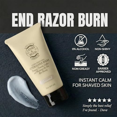Best After-shave Balm, Sandalwood Scent, Premium Aftershave Lotion, Soothes and Moisturizes Face after shaving, Does Not Dry The Skin, Eliminates Razor Burn For A Silky Smooth Finish …