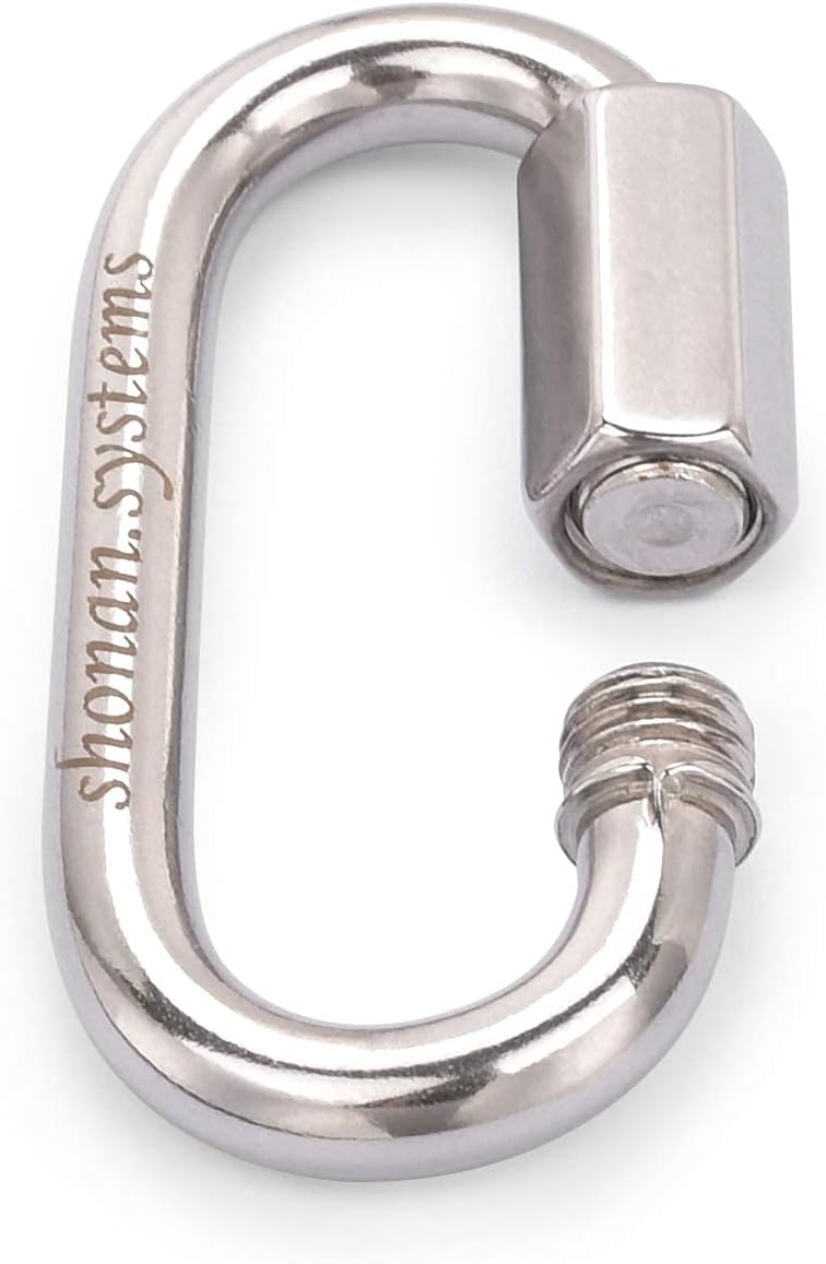SHONAN Heavy Duty Marine Chain Quick Links, Stainless Steel Chain Connectors, Corrosion Resistant Locking Carabiners