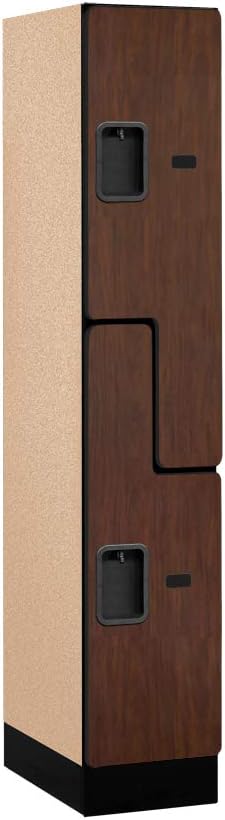 Salsbury Industries Double Tier 'S' Style Designer Wood Locker, Mahogany, 5' 3" x 15"