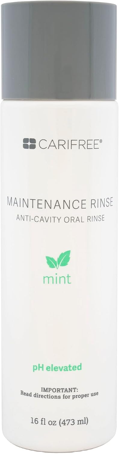 CariFree Maintenance Rinse Fluoride Mouthwash, Mint, Alcohol-Free, 16 oz | Anti-cavity fluoride & xylitol rinse; neutralizes pH, prevents decay, freshens breath; dentist recommended, alcohol-free.