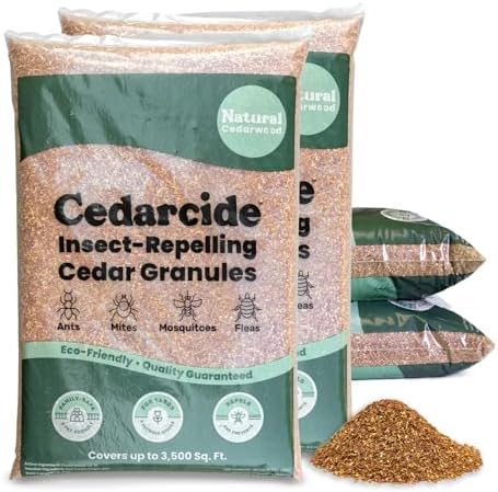 Cedarcide Lawn, Home & Garden Cedar Granules | Repels Ants & Mosquitoes | Smells Great, Easy to Use | Family & Pet Safe | 4 Bags (32 Lbs)