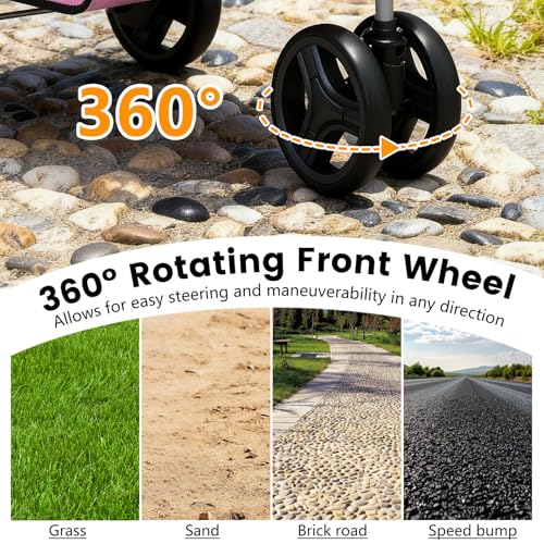 BestPet | 3-Wheel Pet Stroller | Dog and Cat Stroller | Breathable Mesh | Lightweight Travel Carrier | Waterproof & Foldable Design | Storage Basket | Black | for Daily Walks & Outdoor Use | Breathable Mesh | Lightweight, Waterproof Travel Carrier with C…