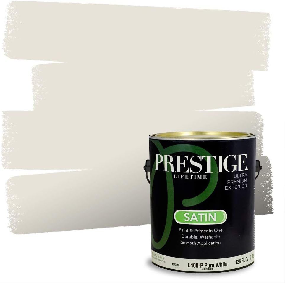PRESTIGE Paints Exterior Paint and Primer In One, 1-Gallon, Satin, Comparable Match of Sherwin Williams* Black Magic*