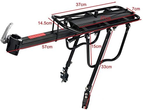 Amarine Made Bike Rear Rack 110 Lbs Capacity Aluminum Alloy or Iron Bicycle Rear Rack Adjustable Pannier Bike Luggage Cargo Rack Quick Release