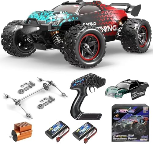 1:14 Scale All Terrain RC Cars for Adults & Boys (HS14323), Max Fast 40+ KPH, 4WD Off-Road RC Truck for Snow & Sand & Mud, 4X4 Waterproof Remote Control Car with 2 Rechargeable Batteries