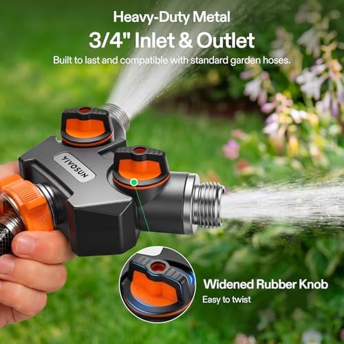VIVOSUN Garden Hose Splitter 4 Way, Heavy Duty Water Hose Connector 3/4", Water Hose Manifold