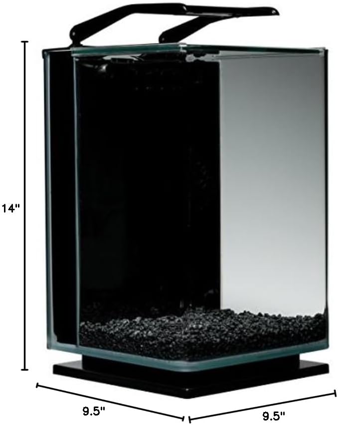 Marineland Portrait Glass LED Aquarium Kit, 5 Gallons, Hidden Filtration,Black